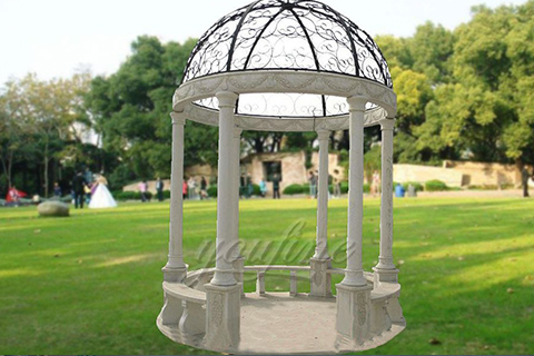 Outdoor garden decorative white marble gazebo with low price