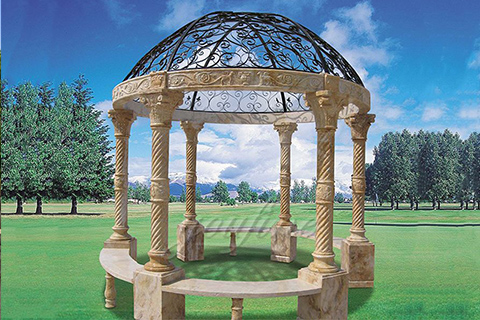 Popular roman column marble carving garden luxury gazebos