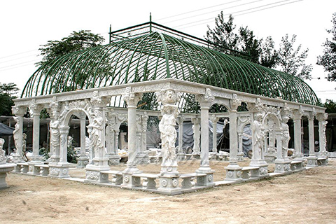 Hand Carved Large Outdoor Garden Marble Gazebo